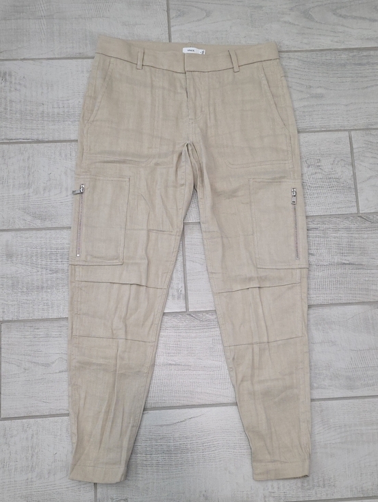 Vince Pants - Vince Khaki Linen Blend Joggers Women's Size 0 Stretch Light Tan